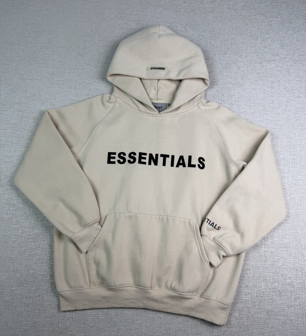 Essentials The Big Dipper Hoodie Small Beige Cotton Pullover Logo Sweatshirt